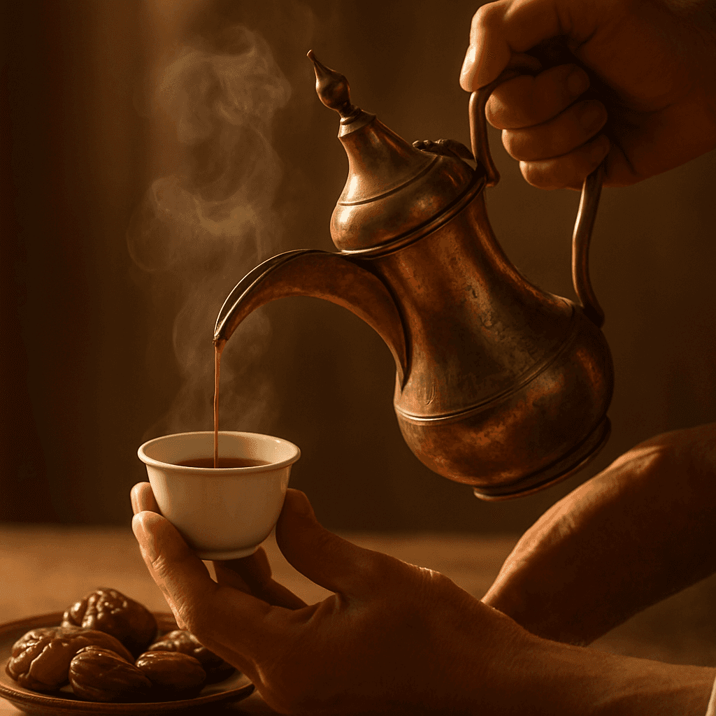 The art of pouring Arabic gahwa